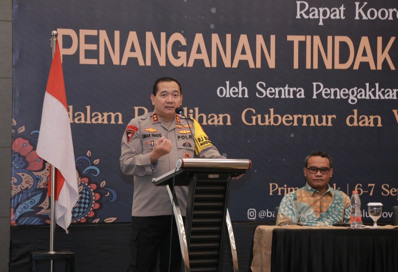 Foto Kapolda NTB, Irjen Pol. Raden Umar Faroq, S.H., M.Hum saat Rakor Gakkumdu di Mataram pada Jum'ad (6/9/2024) (Sumber: Humas Polda NTB)